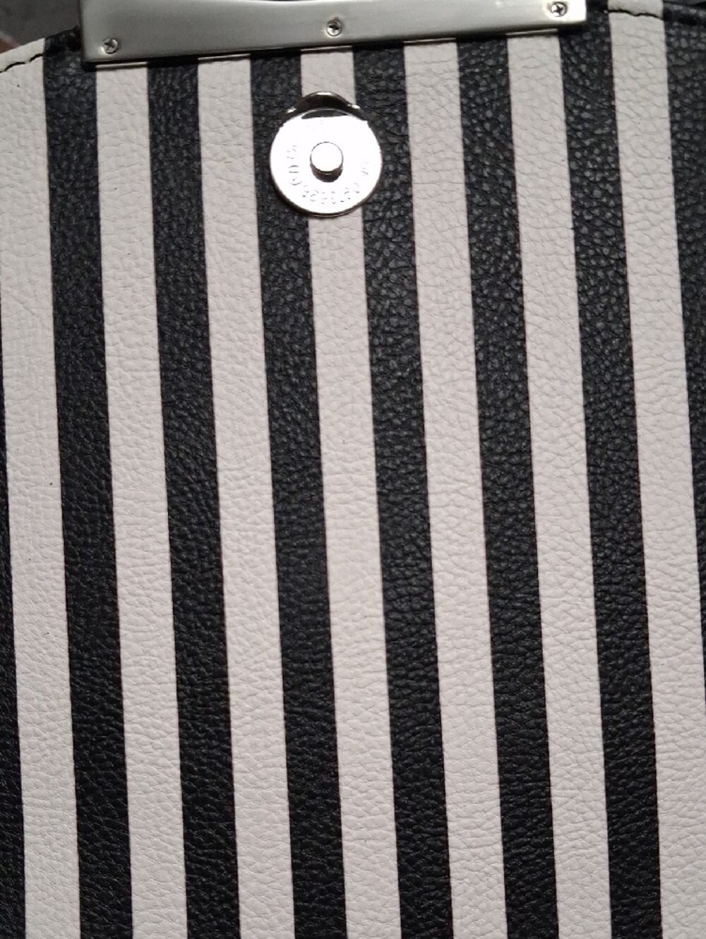 Rehabable Black & White Striped Crossbody Bag with Bow Accent - Picture 8 of 12
